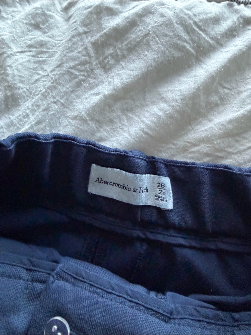 Abercrombie & Fitch Sloan Tailored Wide Leg Pants - Navy - Picture 2 of 11